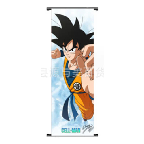 Dragon Ball Z Goku Punch Wall Hanging Scroll – Dynamic Flying Art Poster