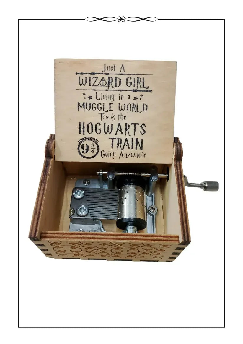 Harry Potter Wooden Hand-Crank Music Box | Wizarding Collectible - Drakon Lifestyle India
