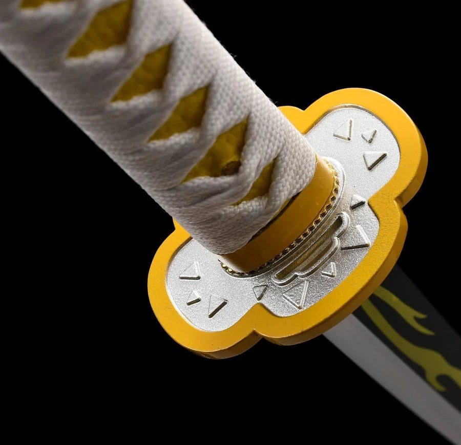 Demon Slayer Zenitsu Inspired 104 cm Wooden Katana Anime Cosplay Prop – Decorative Collectible