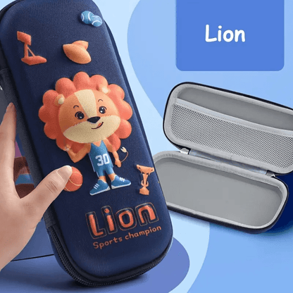 Lion Sports Champion Pencil Case – 3D Hard Shell Stationery Organizer - Drakon Lifestyle India