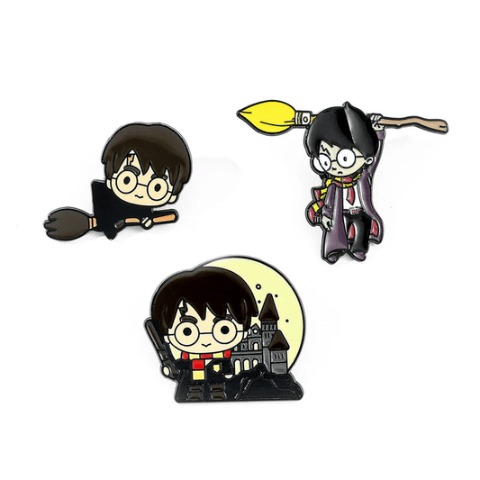Harry Potter Wizard-Themed Brooch Lapel Pin Badges – Set of 3 - Drakon Lifestyle India