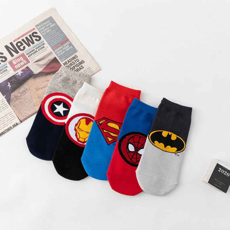 Set of 5 Superhero Ankle Socks – Comfort & Style for Fans - Drakon Lifestyle India