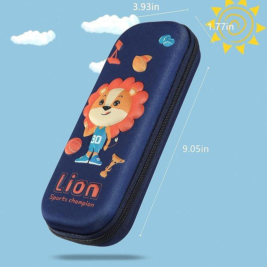 Lion Sports Champion Pencil Case – 3D Hard Shell Stationery Organizer - Drakon Lifestyle India