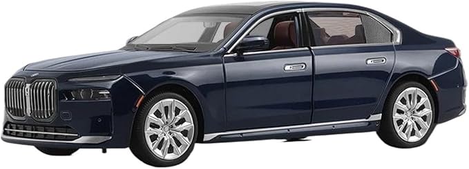 1:24 Scale BMW 7 Series i7 G70 Diecast Limousine Model with Sound & Light – Black/Blue