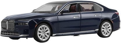 1:24 Scale BMW 7 Series i7 G70 Diecast Limousine Model with Sound & Light – Black/Blue