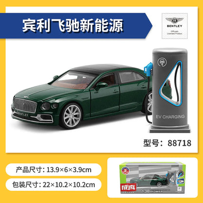1:38 Bentley Flying Spur Hybrid Diecast Car with EV Charging Station
