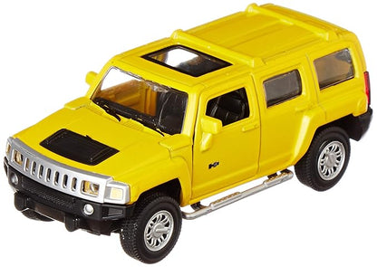 1:43 Licensed Hummer H3 Diecast SUV with Pull‑Back Function – Yellow Car.