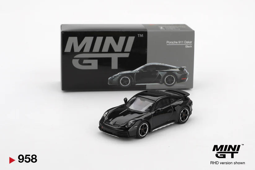 1:64 Porsche 911 Dakar Black Diecast Model Car – Mini GT Limited Edition (MGT00958)