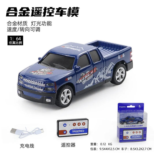 1:64 Mini Alloy Remote Control Off-Road Pickup Truck (Blue)