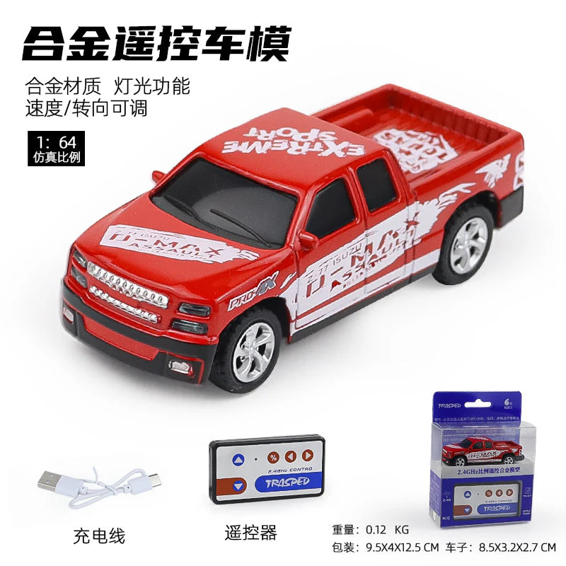 1:64 Mini Alloy Remote Control Off-Road D-MAX Pickup Truck (Red)