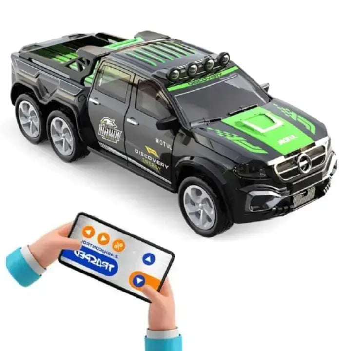 1:64 Mini Alloy Remote Control Drift Racing Truck (Black & Green)