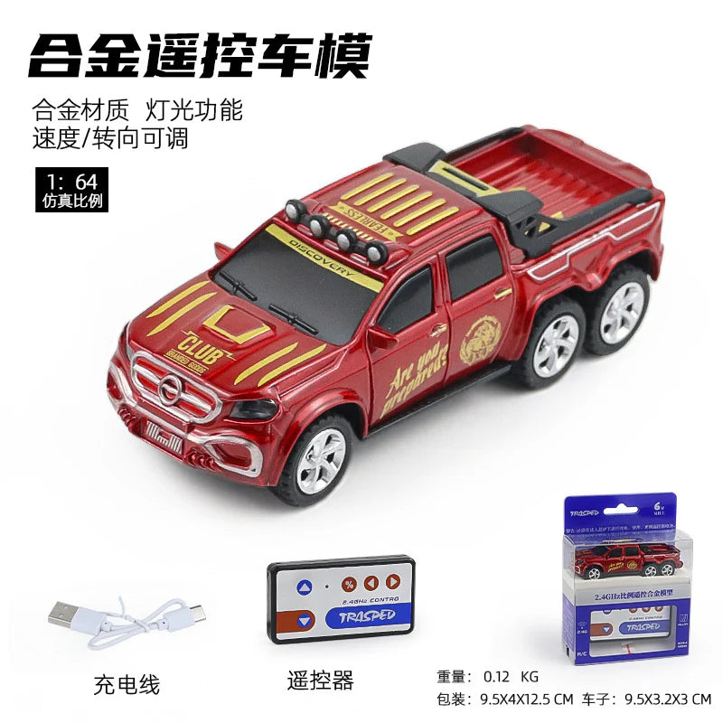 1:64 Mini Alloy Remote Control Drift Racing Truck (Red)