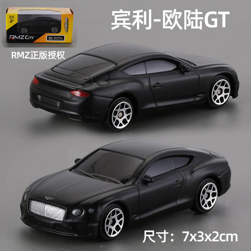 1:64 RMZ City Official Licensed Matte Black Bentley Continental GT Diecast Car