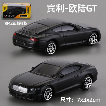 1:64 RMZ City Official Licensed Matte Black Bentley Continental GT Diecast Car