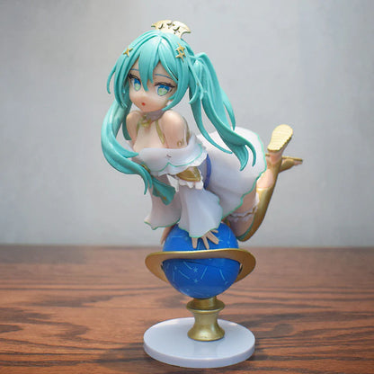 Hatsune Miku Celestial Globe Pose Action Figure – Vocaloid Anime Collectible (17 cm)