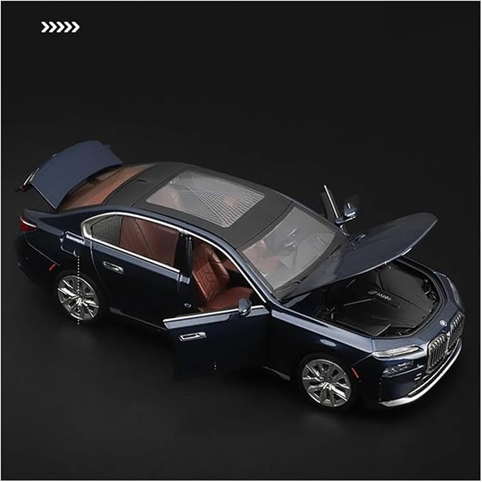 1:24 Scale BMW 7 Series i7 G70 Diecast Limousine Model with Sound & Light – Black/Blue