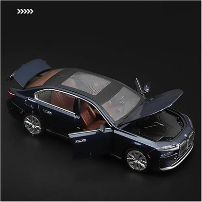 1:24 Scale BMW 7 Series i7 G70 Diecast Limousine Model with Sound & Light – Black/Blue