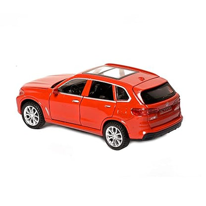 1:32 Scale Metal BMW X5 Diecast Model Toy Car with Openable Doors, Lights & Music (Red)
