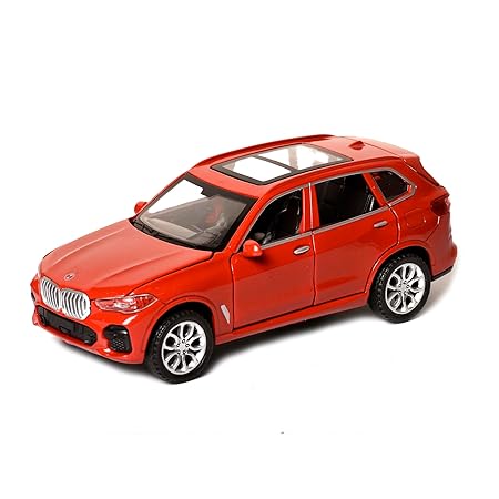 1:32 Scale Metal BMW X5 Diecast Model Toy Car with Openable Doors, Lights & Music (Red)