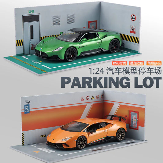 1:24 Scale Car Parking Garage Diorama Set – Model Display Parking Lot