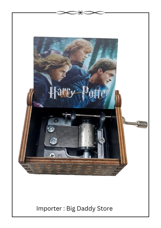 Harry Potter Trio Forest Music Box - Ron Hermione Harry Crank Wooden Collectible
