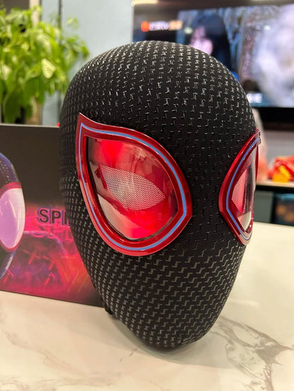 Spider Visor Black Mask with Red Moving Eye Flicker LED – Ring Remote Control