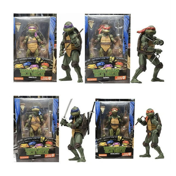 NECA Official Merchandise TMNT 4 Piece Action Figure Set – Leonardo, Michelangelo, Raphael & Donatello Collectibles