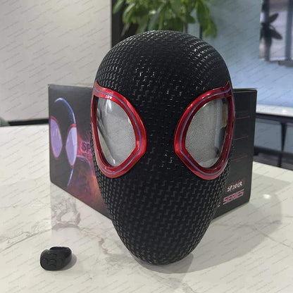 Spider Visor Black Mask with Red Moving Eye Flicker LED – Ring Remote Control