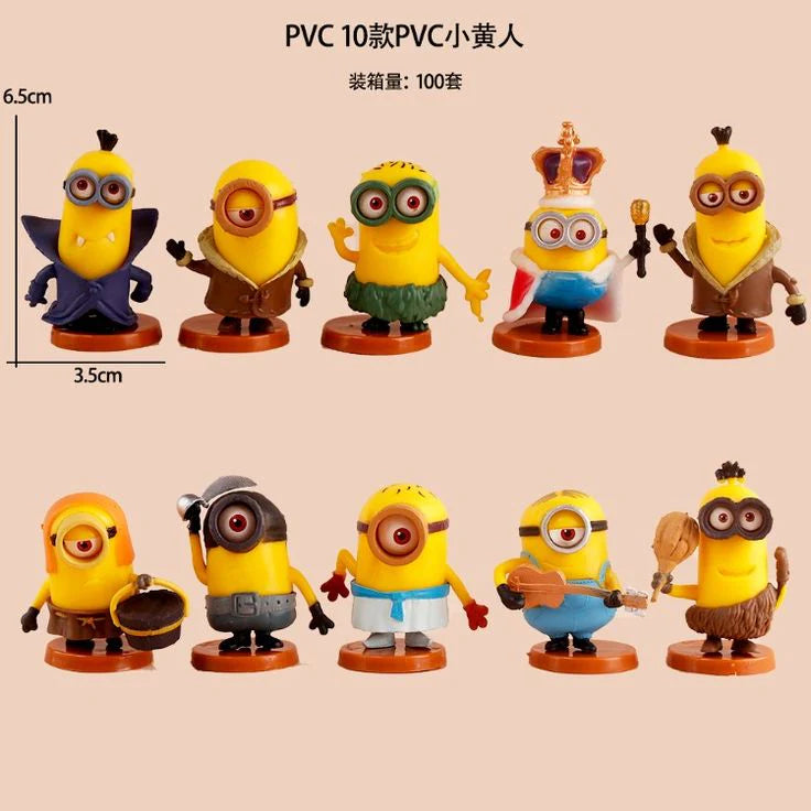 Adventure Yellow Gang 10‑Piece Set – Pirate, Rock Star & More Mini Figures
