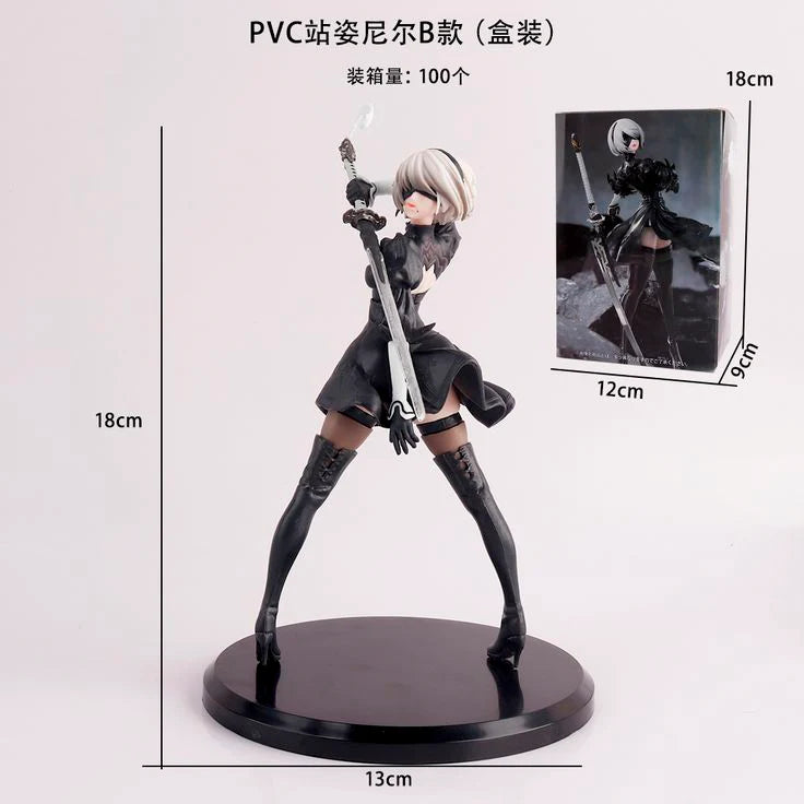 Android Sword Dancer 18 cm – YoRHa Type B Black Dress PVC Figure with Box