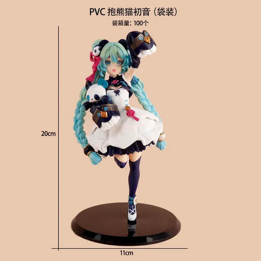 Anime Panda Hatsune Miku Action Figure – 20 cm PVC Collectible - Drakon Lifestyle India