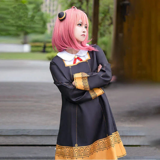 Anya Forger Spy x Family Cosplay Costume with Hair Horns - Drakon Lifestyle India