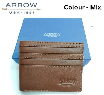 Arrow Men’s Leather Card Holder Wallet with Gift Box – Mix Colours