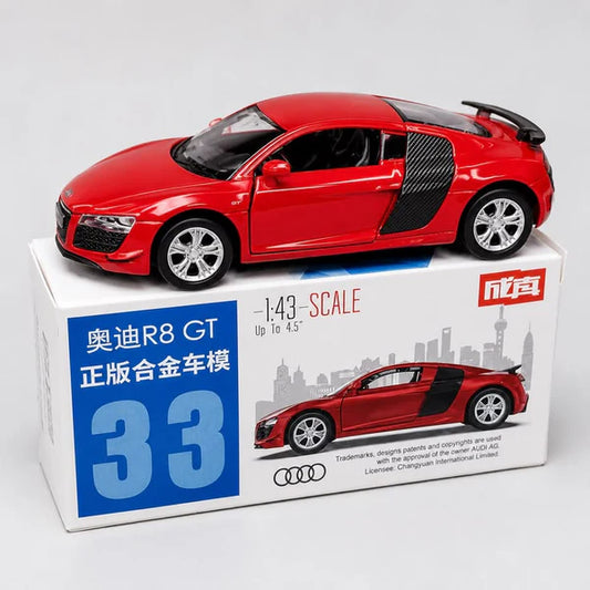 Audi R8 GT Official Licensed 1:43 Scale Die Cast Sports Car Model – Red Collectible