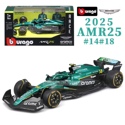 Bburago Aston Martin AMR25 Lance Stroll #18 F1 Diecast Model Car – 1:43 Scale