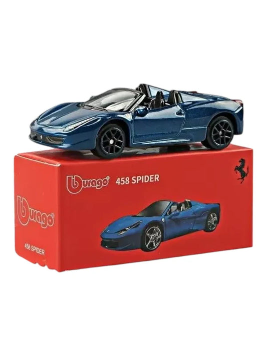 Bburago Ferrari 458 Spider Diecast Model Car – 1:64 Scale Convertible Collectible