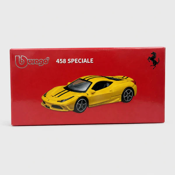 Bburago Ferrari 458 Speciale 1:64 Scale Die Cast Model Car – Yellow Official Collectible