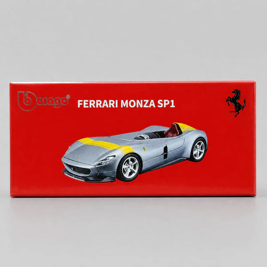 Bburago Ferrari Monza SP1 1:64 Scale Die Cast Model Car – Silver Official Collectible