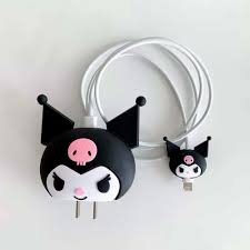 Black Kuromi 20W iPhone Silicone Charger Cover – Kawaii Sanrio Cable Protector