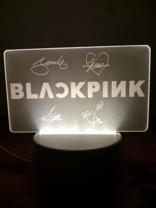 BLACKPINK 3D LED Night Lamp – K-pop Acrylic Autograph Light