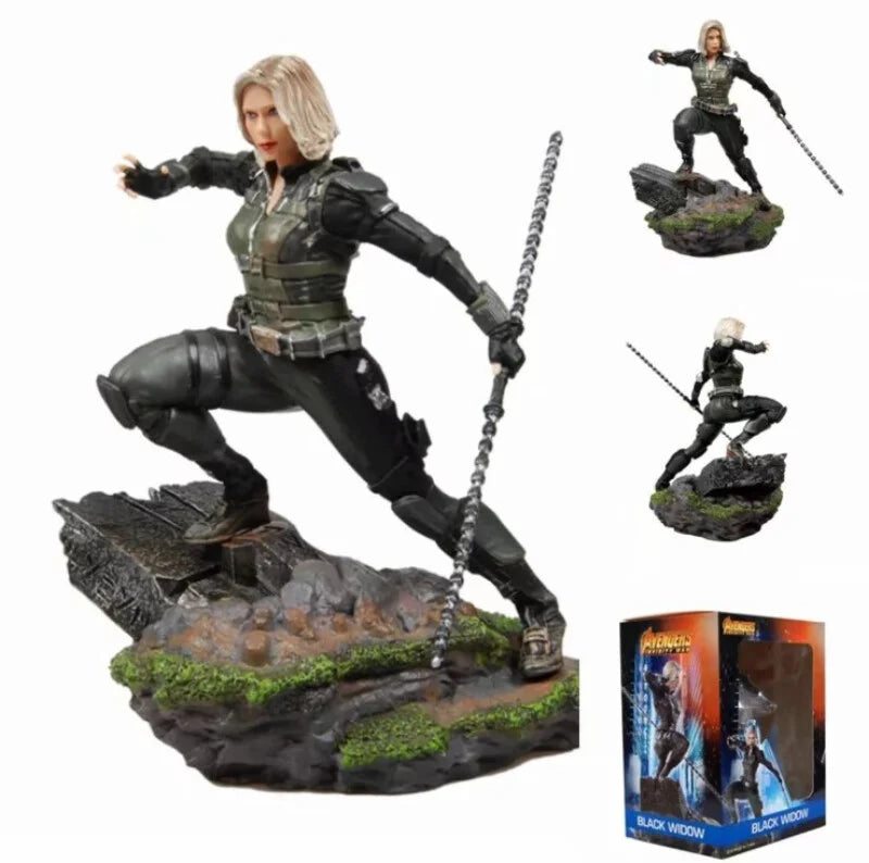 Black Widow Action Figure Statue with Combat Pose – Premium Collectible