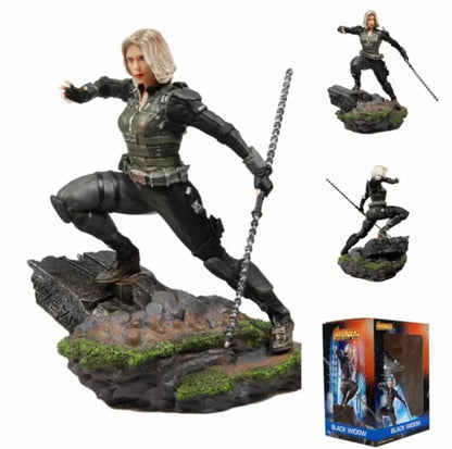 Black Widow Action Figure Statue with Combat Pose – Premium Collectible