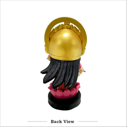 Laxmi Ji Bobblehead Idol – 12 cm Lotus Seat with Gold Crown & Coin Pot