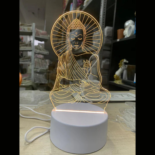 Buddha 3D LED Night Lamp – Meditating Acrylic Light