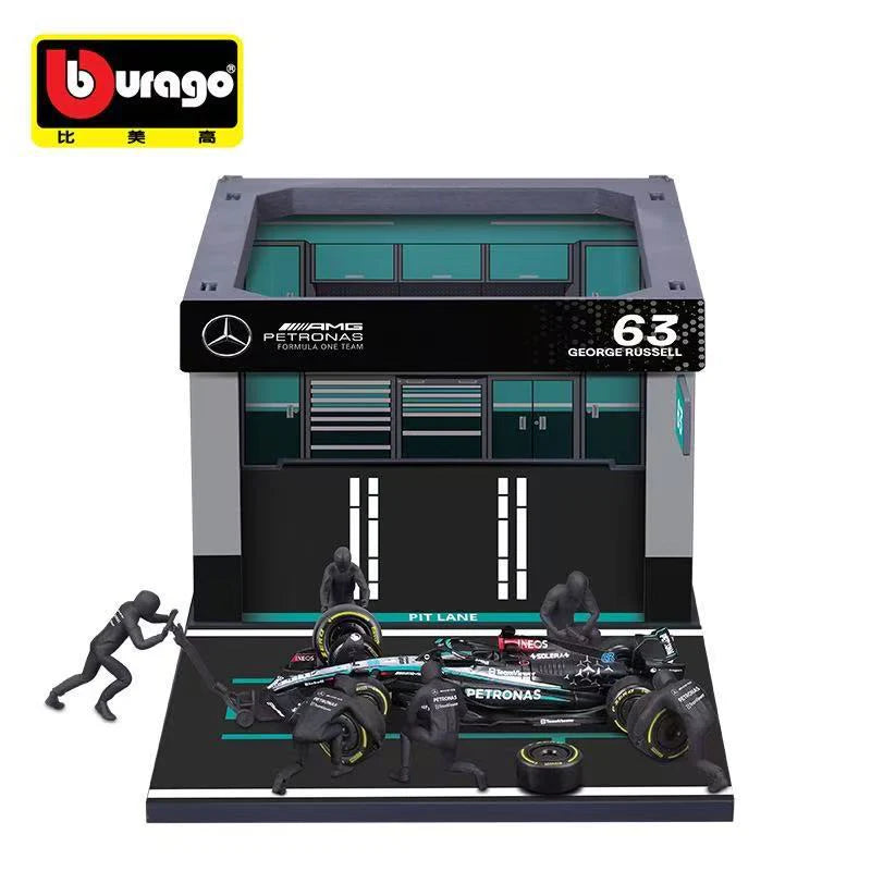 Bburago 1:43 Mercedes W15 Pit Pass Garage Set – George Russell #63