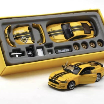 1:42 Ford Mustang GT 2018 DIY Assembly Diecast Car – Yellow