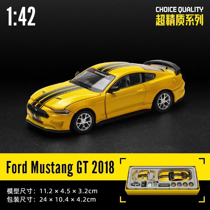 1:42 Ford Mustang GT 2018 DIY Assembly Diecast Car – Yellow
