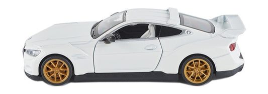 1:42 Scale BMW 3.0 CSL Diecast Model with Pull‑Back Function – Alpine White, Gold Wheels