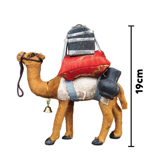 Decorative Camel Big Showpiece with Saddle & Bell – 19 cm