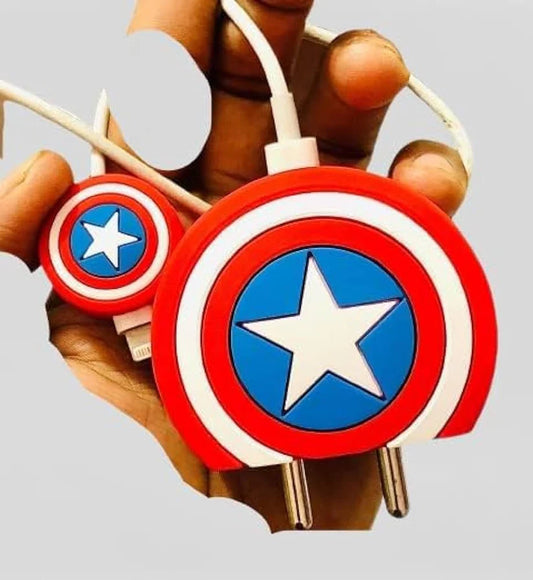 Captaan America 20W Apple Charger Silicone Cover – Marvel Shield Cable Protector